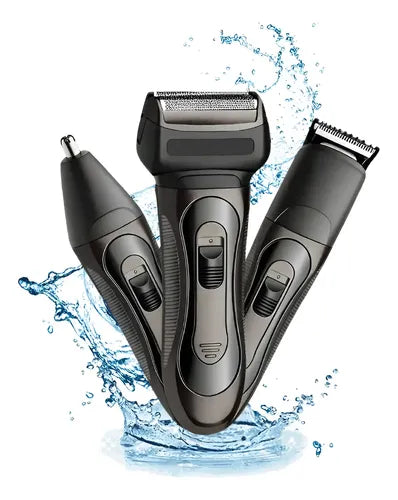 Recortadora eléctrica 3 en 1 para barba, nariz y cabello.