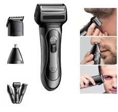 Recortadora eléctrica 3 en 1 para barba, nariz y cabello.