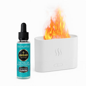 Combo de difusor blanco para aceites esenciales y aceite esencial de eucalipto