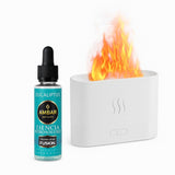 Combo de difusor blanco para aceites esenciales y aceite esencial de eucalipto