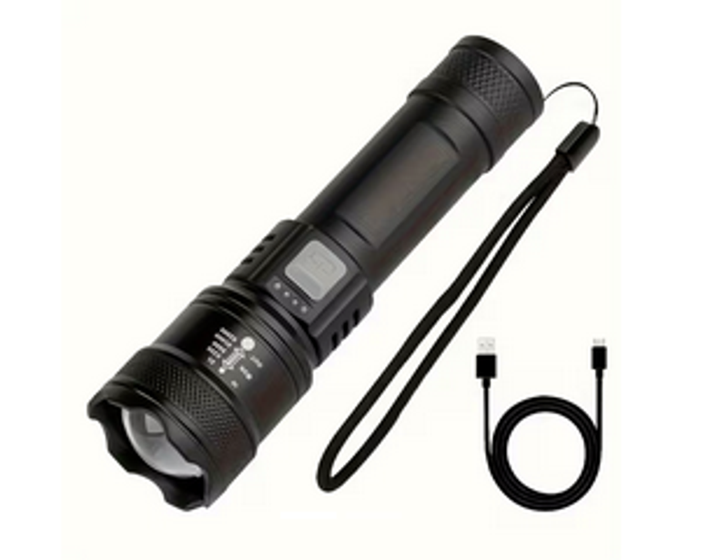 Linterna portátil – 400 mAh – pantalla LED – zoom telescópico