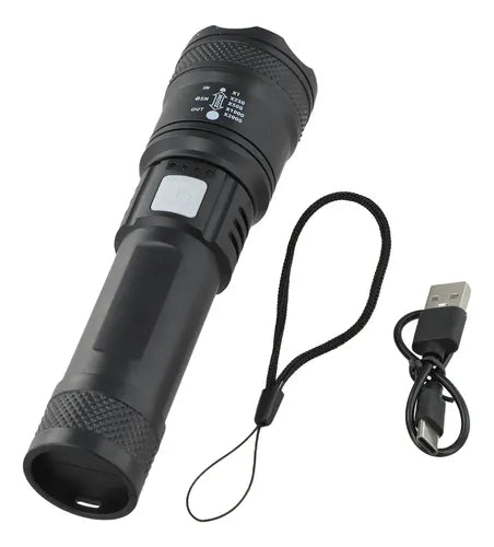 Linterna portátil – 400 mAh – pantalla LED – zoom telescópico